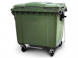 Контейнер 1100л с педалью зеленый