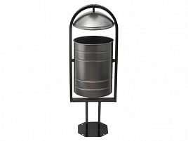 Урна уличная серебряная, 370х300х1000 мм