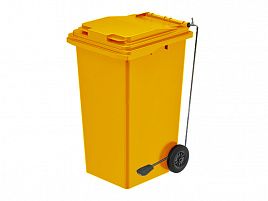 Контейнер 240л с педалью желтый