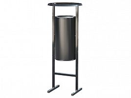 Урна уличная 25 литров черная, 420х420х1060 мм